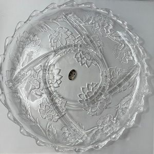 NOS Vintage Crystal Clear‎ Studios 13” Divided Serving Dish w/ Original Box